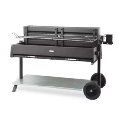 Barbecue Mechoui Acier Noir Sur Chariot Exception 120 Cm