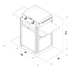 Chariot Plancha Fusion 60 Gris Cargo 2024 - ENO -Barbecue Soldes Magasin chariot ferme 2022 pour plancha fusion 60 gris cargo eno 5