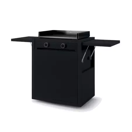 Chariot Plancha Modern 60 Acier Noir Fermé - FORGE ADOUR -Barbecue Soldes Magasin chariot modern acier ferme noir 60