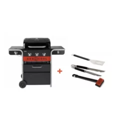 Pack + Barbecue Hybride Gaz & Charbon Gas2Coal 330 2.0 3 Brûleurs + Set D'ustensiles