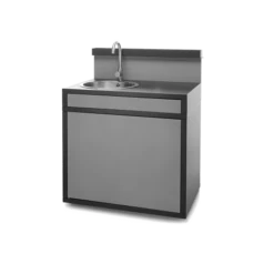 Support Evier Acier Ferme Noir Et Gris Mat