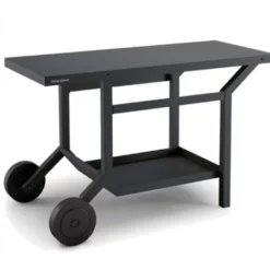 Table Roulante Acier Noir Pour Plancha Tra N
